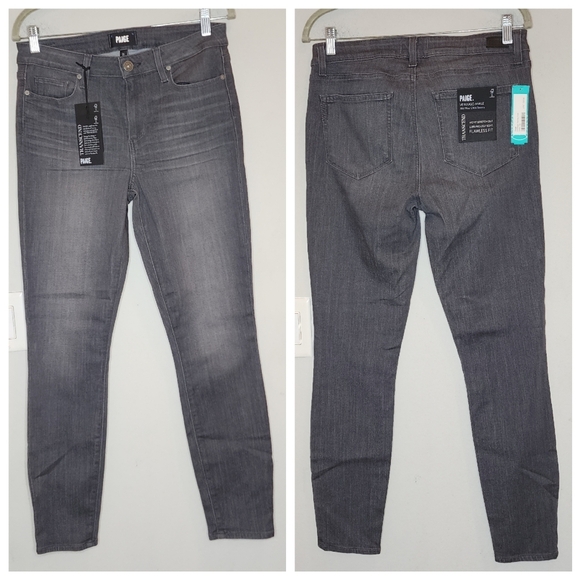 NWT Paige Verdugo skinny ankle grey stretch jeans.  Women's size 31 or 12 - Picture 4 of 14